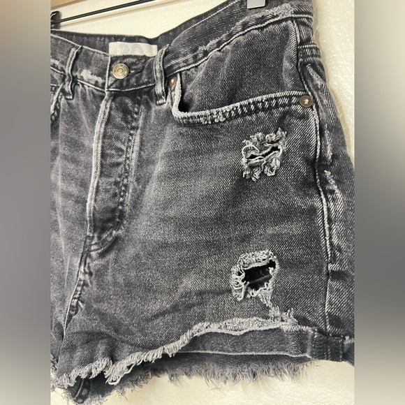 We the Free People Lasso Jean Shorts washed Black Size 30 - Picture 5 of 11
